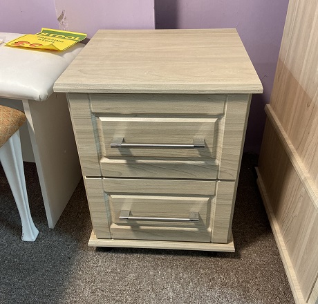 Elise Elm 12D 2 Drawer Bedside