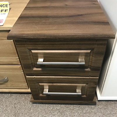 Elise Walnut 2 Drawer Bedside