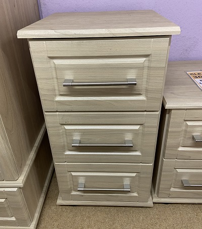Elise Elm 3 Drawer Bedside (Damaged)