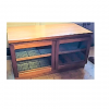 Teak Glass Fronted Cd Unit (Ref: 9804)